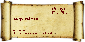 Hepp Mária névjegykártya